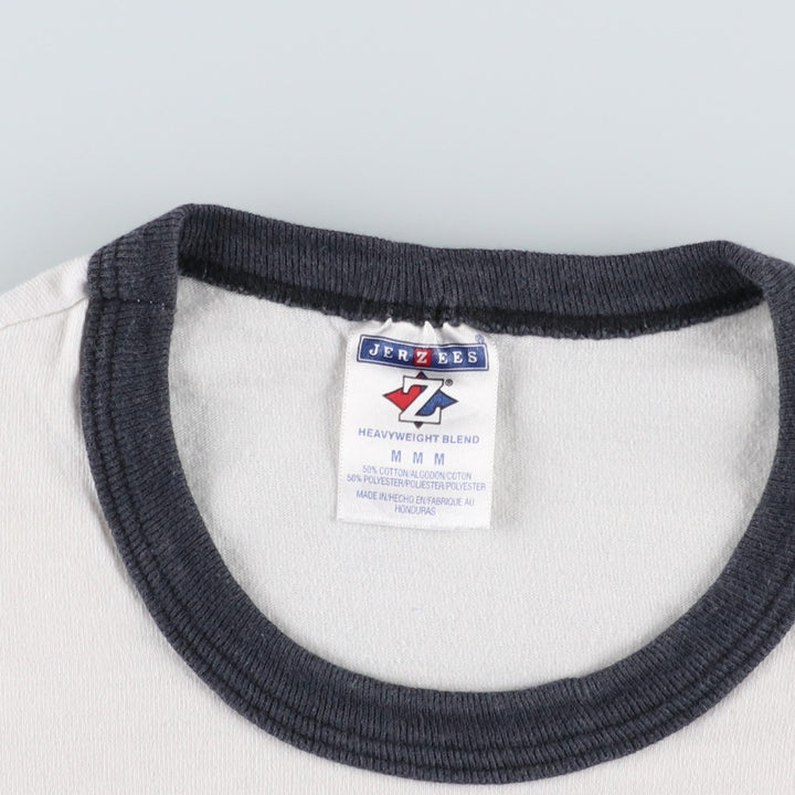 90s-00'S Jerzees Ringer T-shirt, Men's Size M (approx.), Vintage cotton white type Vintage Second Hand