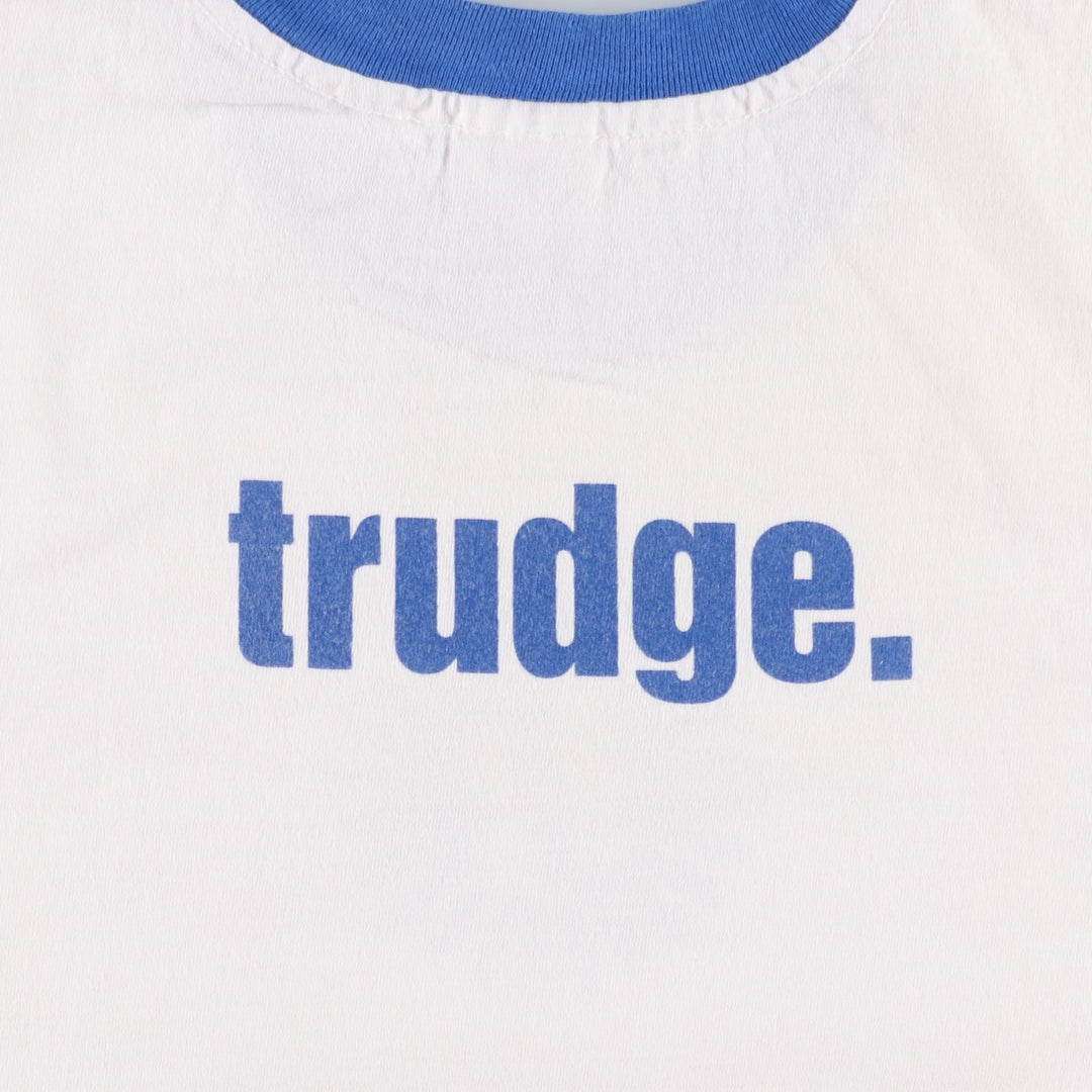 90'S Anvil Ringer T-Shirt, Made in USA, Men's Size L (Equivalent), Vintage cotton white type Vintage Second Hand