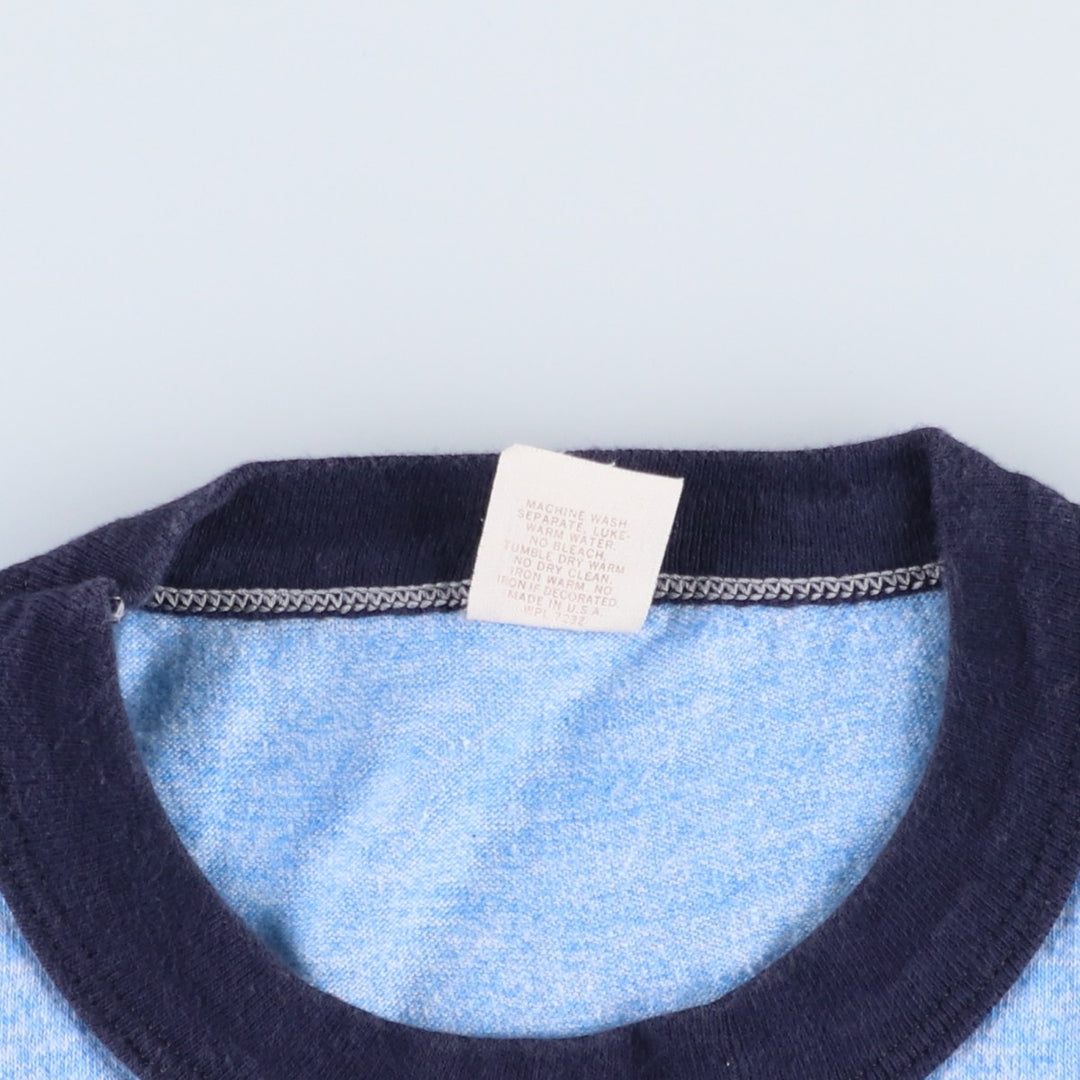 80'S Sherry Ringer T-Shirt, Made in USA, Men's Size M (approx.), Vintage polyester Blue type light blue Vintage Second Hand