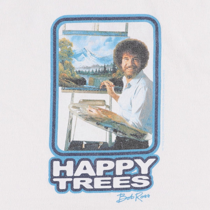 2000'S ALSTYLE BOB ROSS Ringer T-shirt, Men's Size M cotton white type Vintage Second Hand