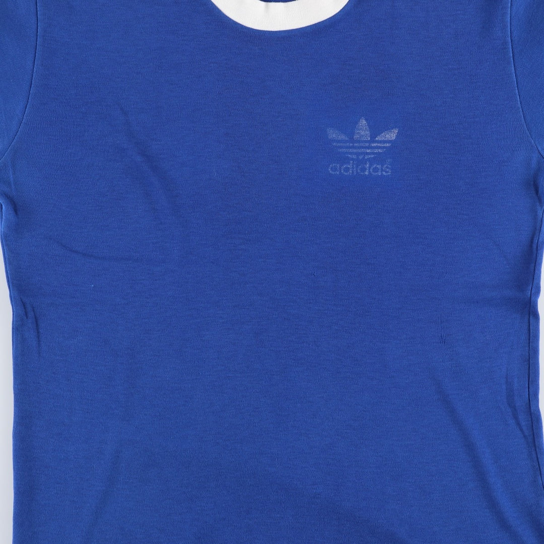 80'S Adidas Trefoil Logo Ringer T-Shirt, Men's Size S (approx.), Vintage unclear blue type Vintage Second Hand