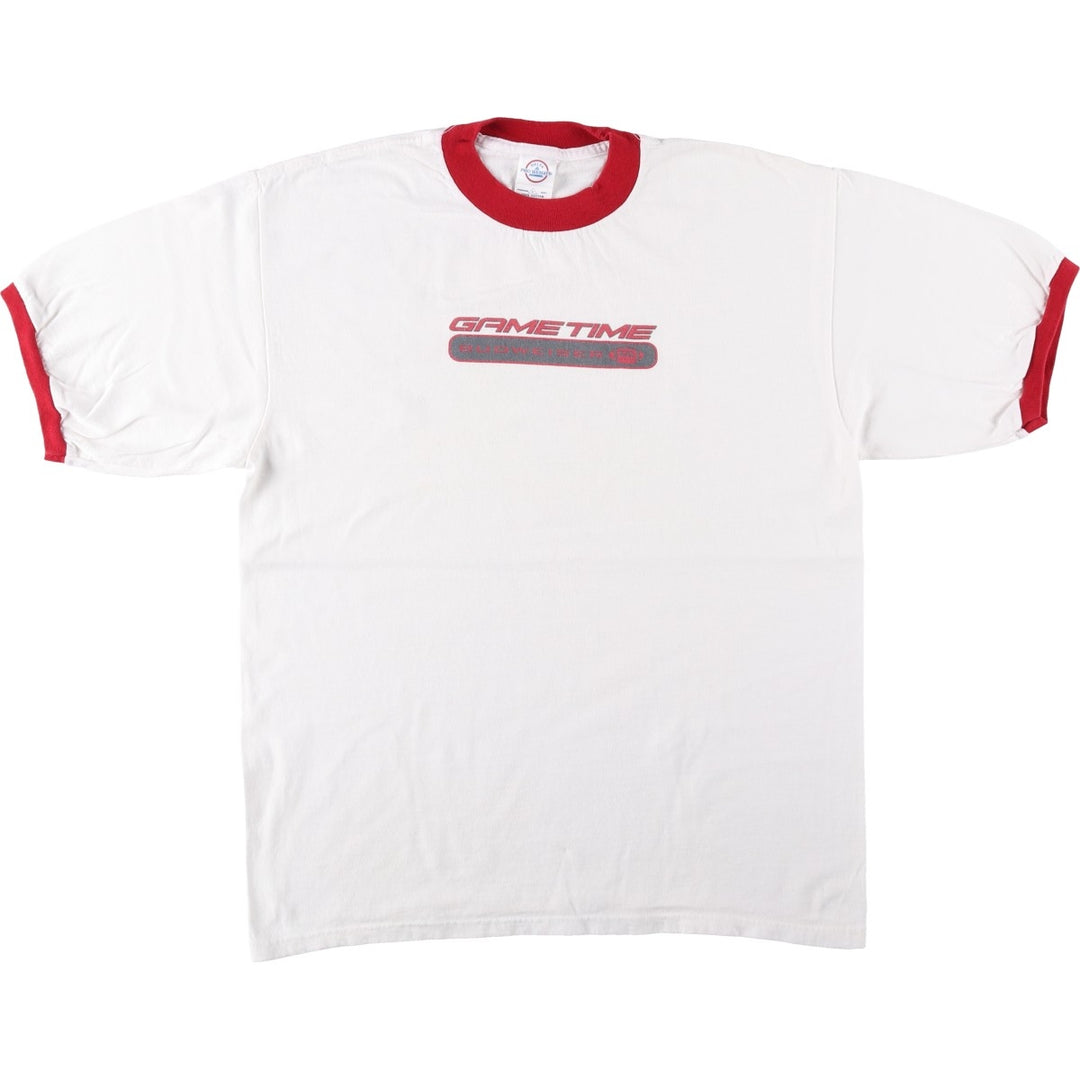 2000'S Delta Pro Weight Budweiser Advertising Ringer T-Shirt, Men's Size L (approx.) cotton white type Vintage Second Hand