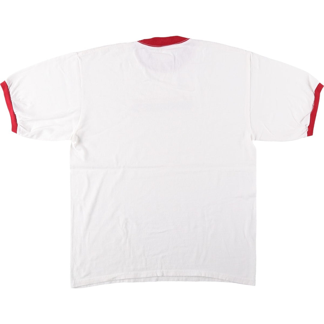 2000'S Delta Pro Weight Budweiser Advertising Ringer T-Shirt, Men's Size L (approx.) cotton white type Vintage Second Hand