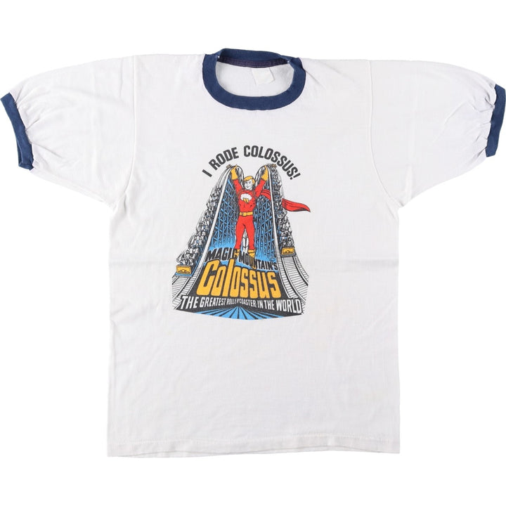 80s-90'S Ringer T-shirt, Made in USA, Men's Size M (approx.), Vintage cotton white type Vintage Second Hand