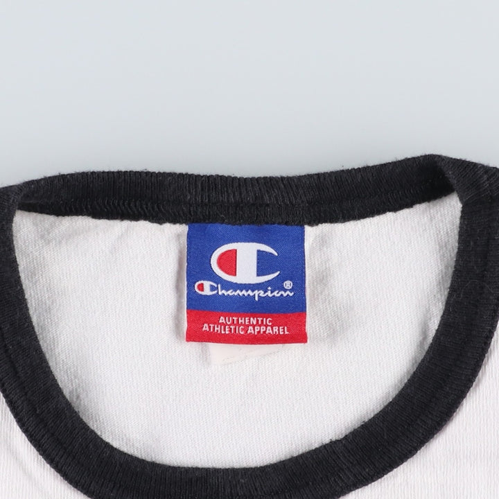 Champion Authentic Athletic Apparel College Ringer T-Shirt (Men's Size M) - 2000s/Early Model unclear white type Vintage Second Hand