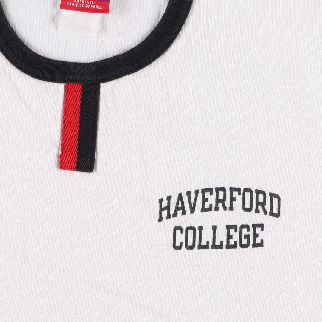 Champion Authentic Athletic Apparel College Ringer T-Shirt (Men's Size M) - 2000s/Early Model unclear white type Vintage Second Hand