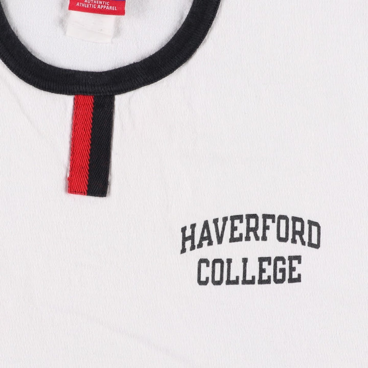 Champion Authentic Athletic Apparel College Ringer T-Shirt (Men's Size M) - 2000s/Early Model unclear white type Vintage Second Hand