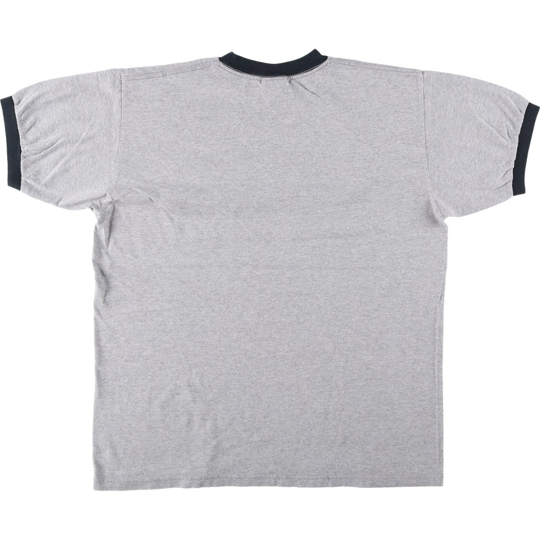 DISNEY Mickey Mouse Ringer T-shirt, Character Print T-shirt, Men's Size L (approx.) cotton gray type Vintage Second Hand