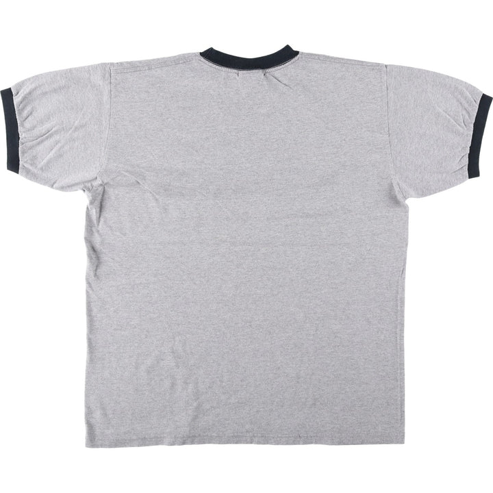 DISNEY Mickey Mouse Ringer T-shirt, Character Print T-shirt, Men's Size L (approx.) cotton gray type Vintage Second Hand