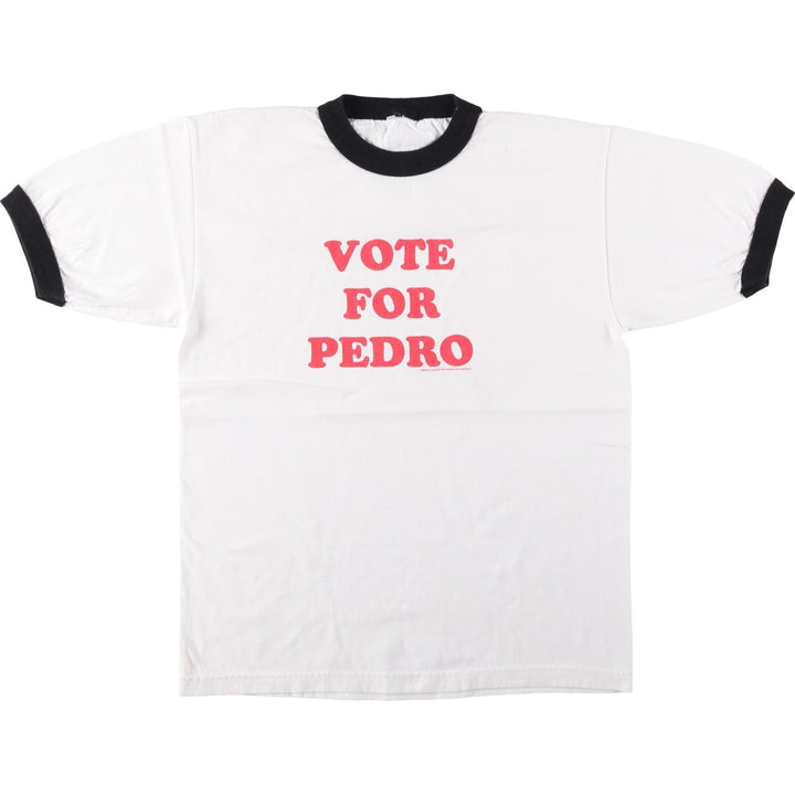 2000'S Napoleon Dynamite Movie Ringer T-Shirt, Men's Size M (approx.) unclear white type Vintage Second Hand