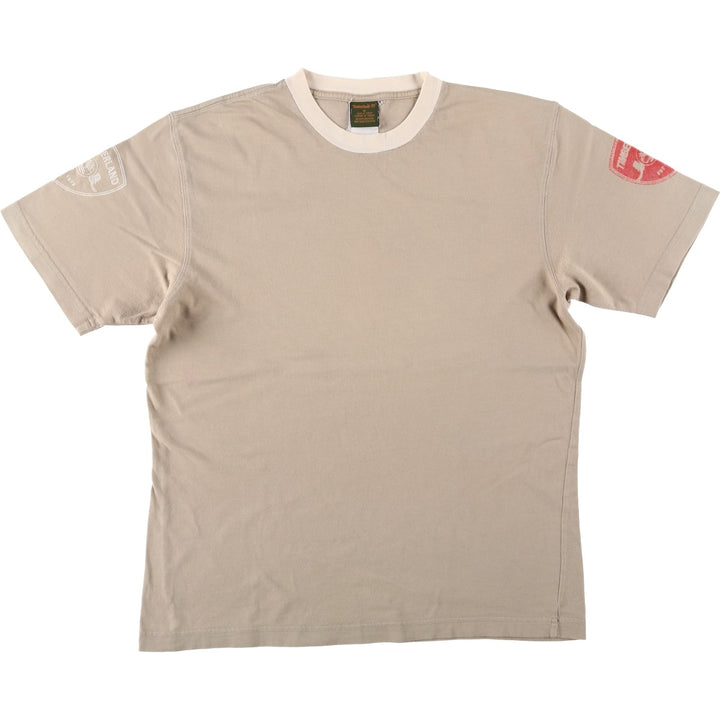 Timberland Ringer T-shirt, Men's Size M cotton Beige type Vintage Second Hand