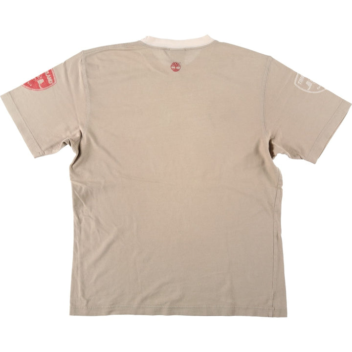 Timberland Ringer T-shirt, Men's Size M cotton Beige type Vintage Second Hand