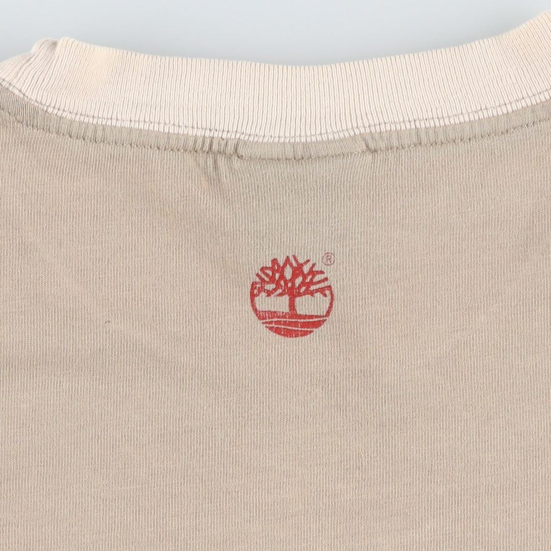 Timberland Ringer T-shirt, Men's Size M cotton Beige type Vintage Second Hand