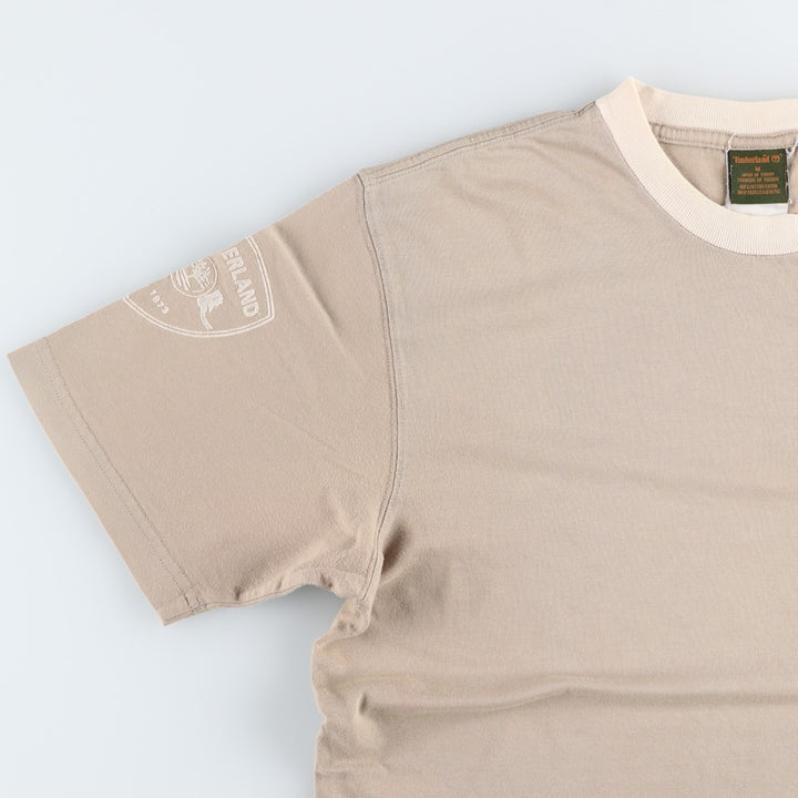 Timberland Ringer T-shirt, Men's Size M cotton Beige type Vintage Second Hand