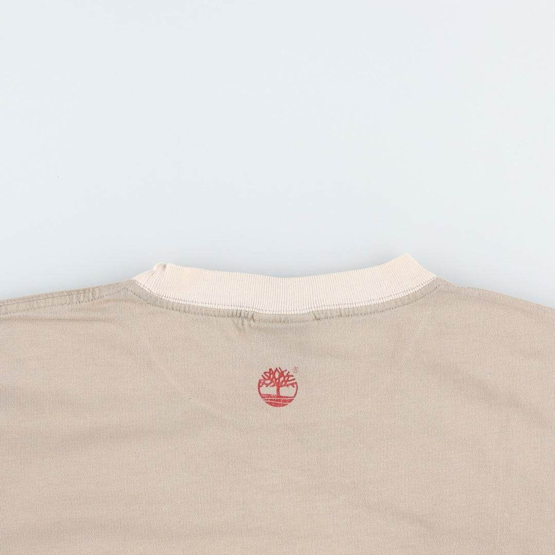 Timberland Ringer T-shirt, Men's Size M cotton Beige type Vintage Second Hand