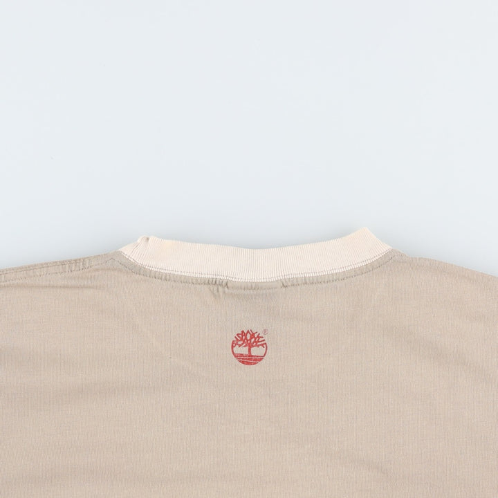 Timberland Ringer T-shirt, Men's Size M cotton Beige type Vintage Second Hand