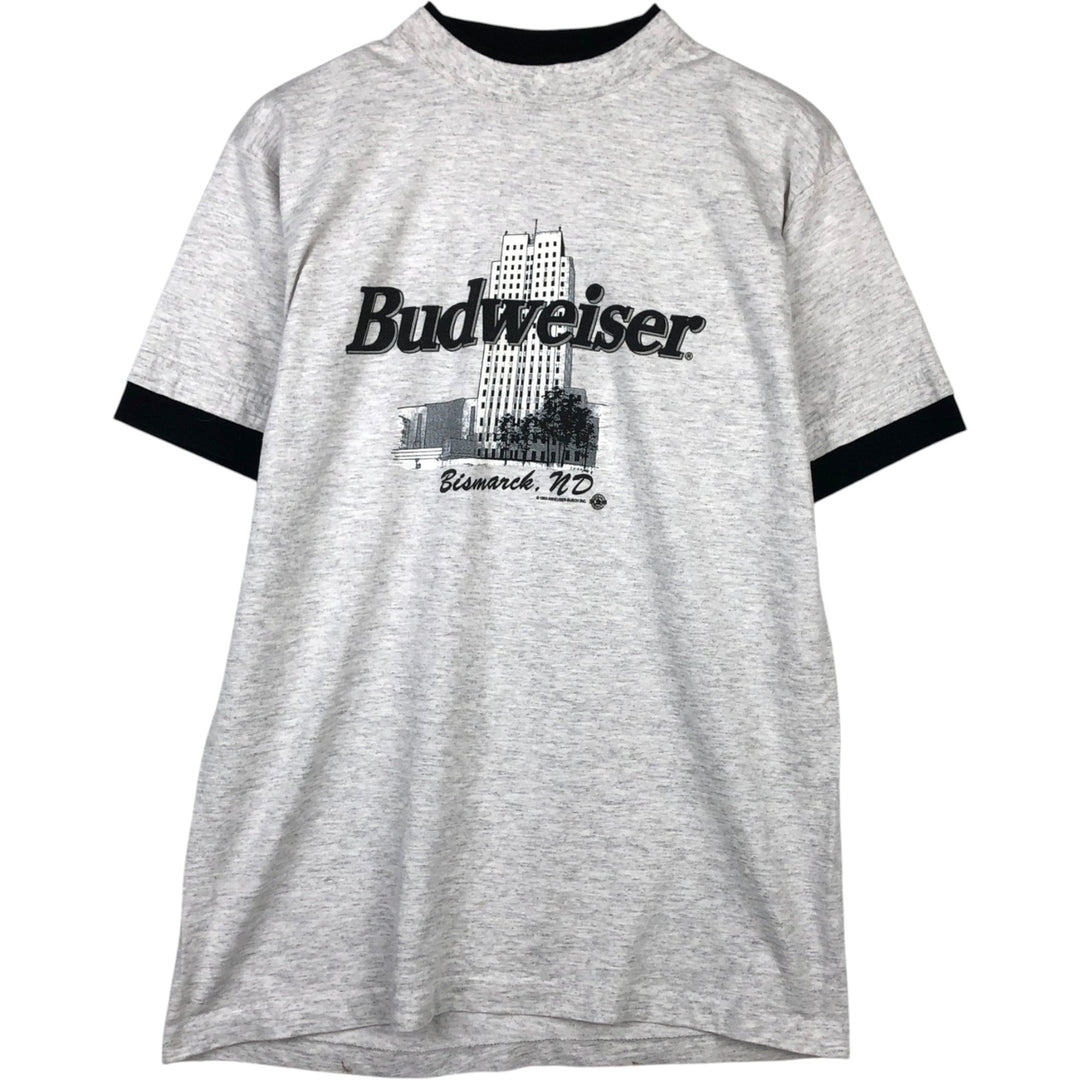 90'S Alore Budweiser Advertising T-Shirt, Made in USA, Men's Size L (Equivalent), Vintage cotton gray type Vintage Second Hand