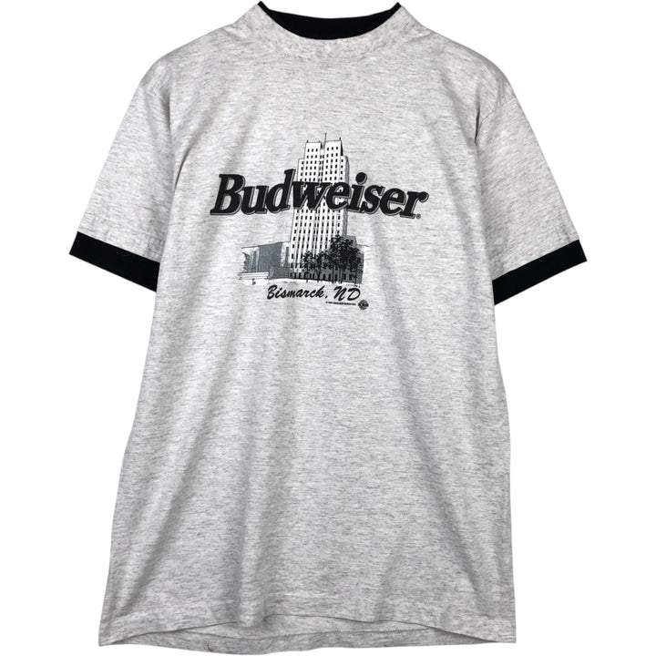 90'S Alore Budweiser Advertising T-Shirt, Made in USA, Men's Size L (Equivalent), Vintage cotton gray type Vintage Second Hand
