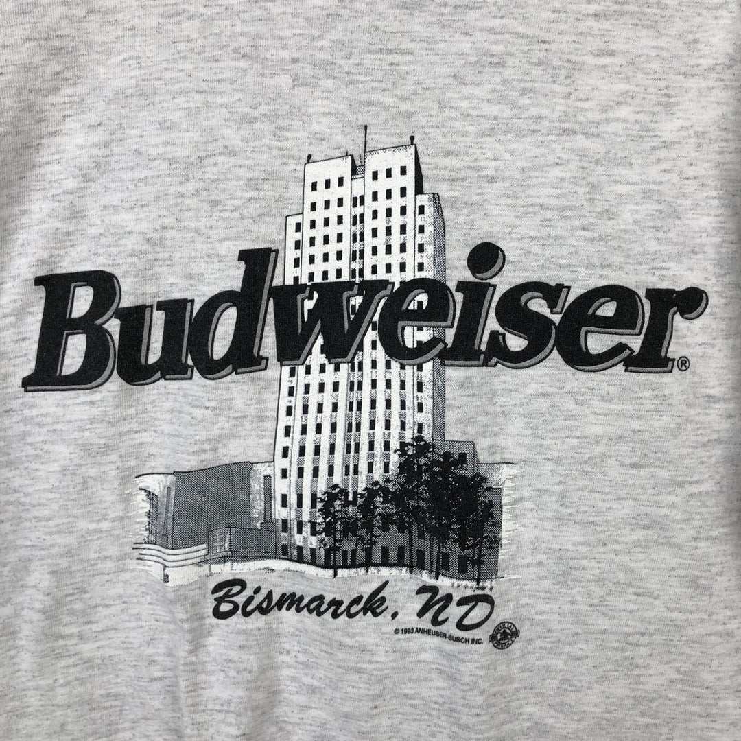 90'S Alore Budweiser Advertising T-Shirt, Made in USA, Men's Size L (Equivalent), Vintage cotton gray type Vintage Second Hand