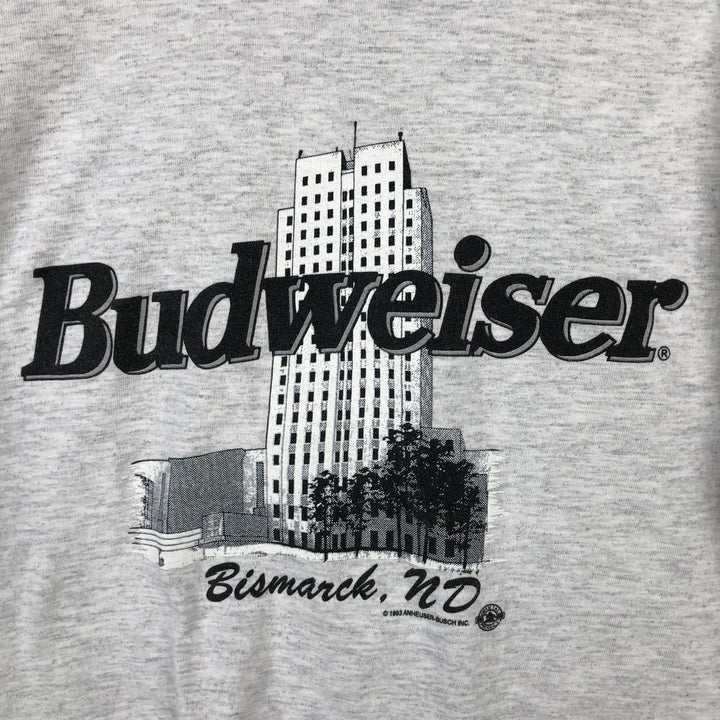 90'S Alore Budweiser Advertising T-Shirt, Made in USA, Men's Size L (Equivalent), Vintage cotton gray type Vintage Second Hand