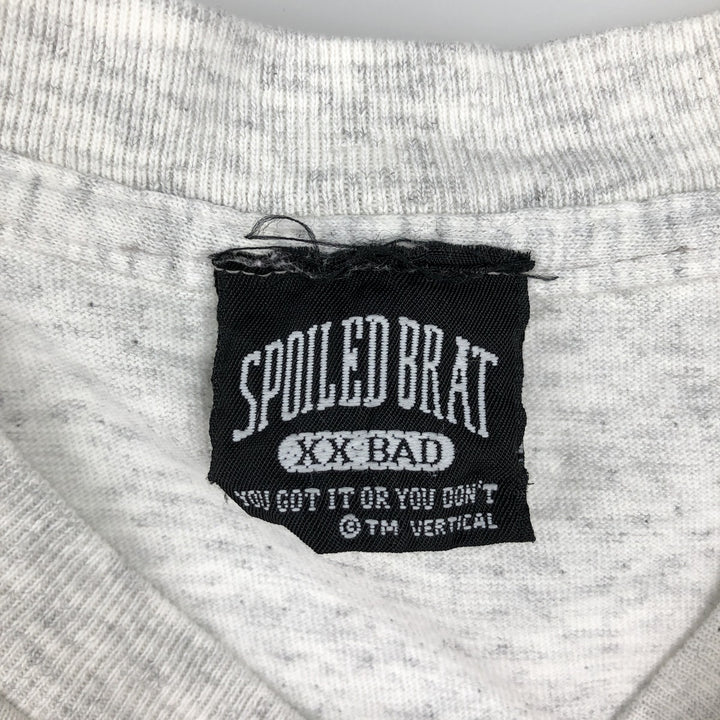 90'S SPOILED BRAT Message Print T-Shirt, Made in USA, Men's XL (approx.), Vintage cotton gray type Vintage Second Hand