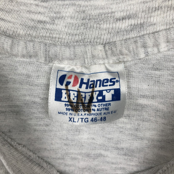 90'S Hanes BEEFY-T Message Print T-Shirt Made in USA Men's XL Vintage cotton gray type Vintage Second Hand