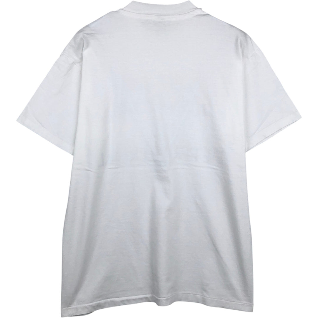90'S Hanes BEEFY-T Message Print T-Shirt, Made in USA, Men's Size M (approx.), Vintage cotton white type Vintage Second Hand