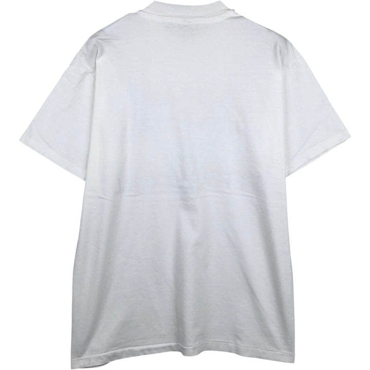 90'S Hanes BEEFY-T Message Print T-Shirt, Made in USA, Men's Size M (approx.), Vintage cotton white type Vintage Second Hand
