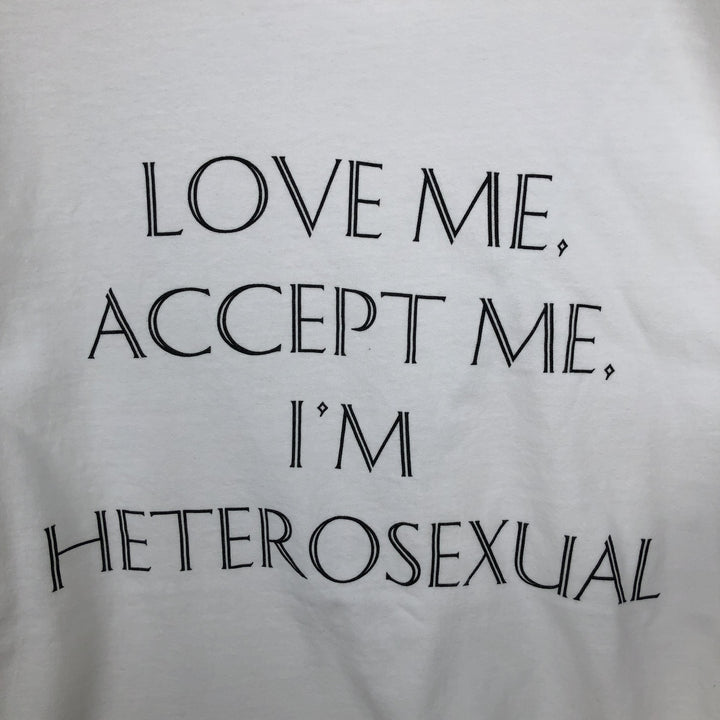 90'S Hanes BEEFY-T Message Print T-Shirt, Made in USA, Men's Size M (approx.), Vintage cotton white type Vintage Second Hand