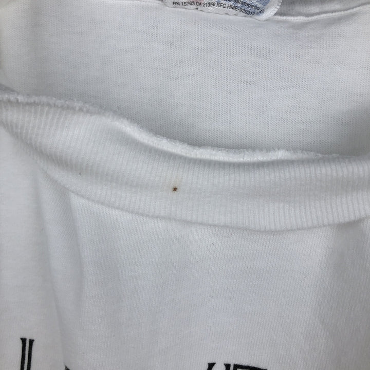 90'S Hanes BEEFY-T Message Print T-Shirt, Made in USA, Men's Size M (approx.), Vintage cotton white type Vintage Second Hand