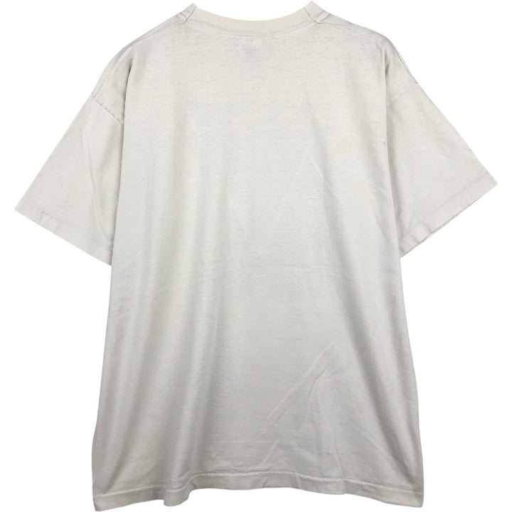 90'S Fruit of the Loom Message Print T-Shirt Made in Canada Men's XL Vintage cotton ivory Vintage Second Hand