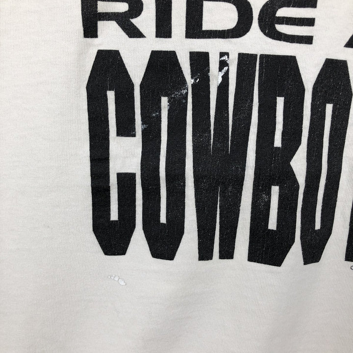 90'S Fruit of the Loom Message Print T-Shirt Made in Canada Men's XL Vintage cotton ivory Vintage Second Hand