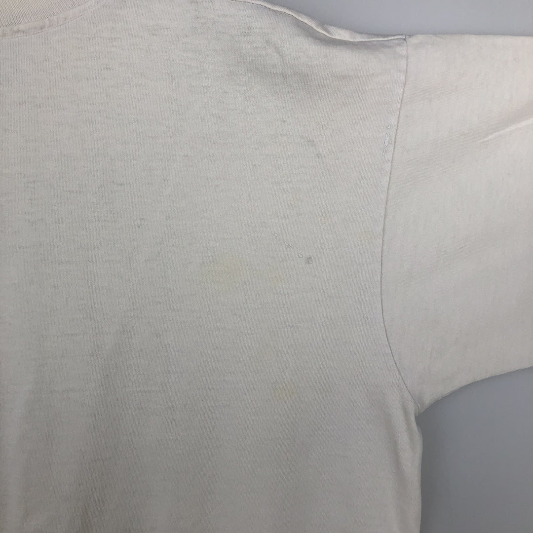 90'S Fruit of the Loom Message Print T-Shirt Made in Canada Men's XL Vintage cotton ivory Vintage Second Hand