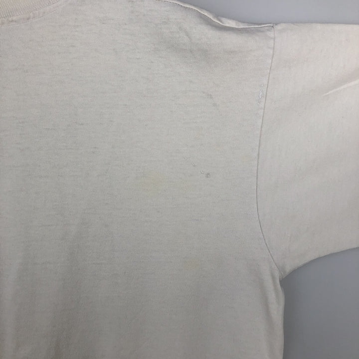 90'S Fruit of the Loom Message Print T-Shirt Made in Canada Men's XL Vintage cotton ivory Vintage Second Hand