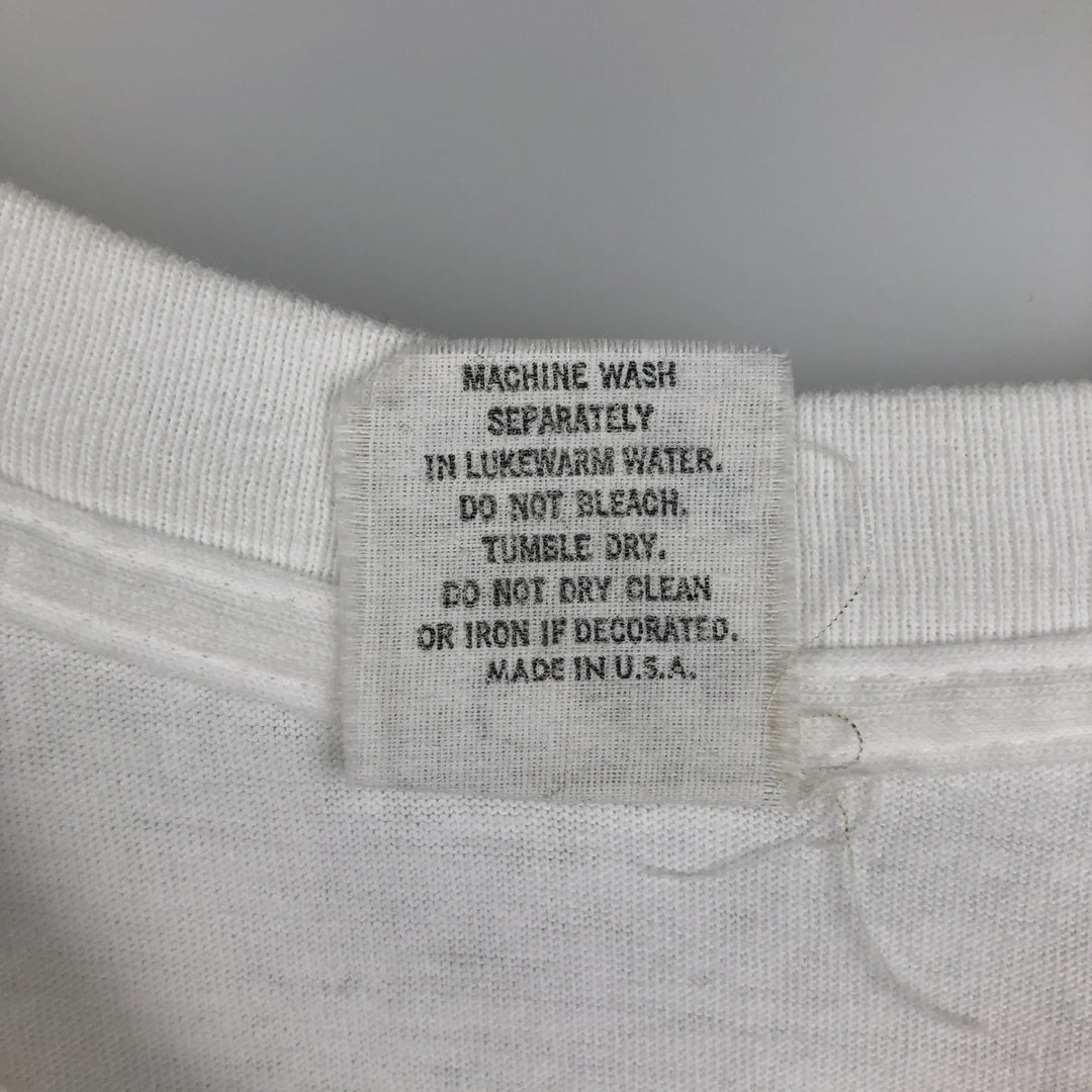 ~90'S Super Shirt Message Print T-Shirt, Made in USA, Men's Size L (Equivalent), Vintage cotton white type Vintage Second Hand