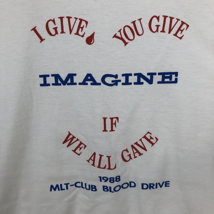 ~90'S Super Shirt Message Print T-Shirt, Made in USA, Men's Size L (Equivalent), Vintage cotton white type Vintage Second Hand