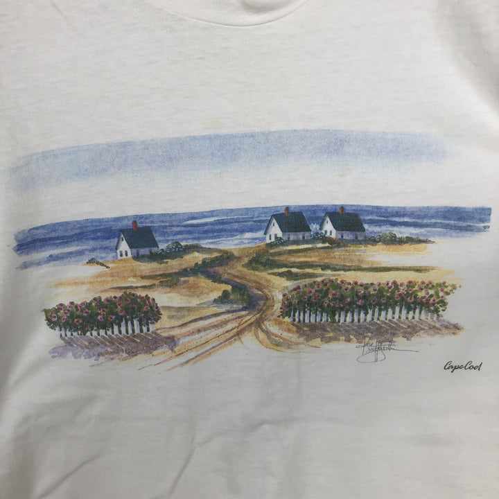 90'S Hanes BEEFY-T Art T-Shirt, Made in USA, Men's Size L (Equivalent), Vintage cotton white type Vintage Second Hand