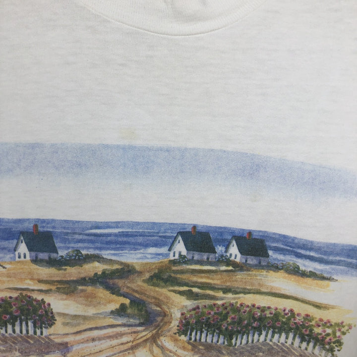 90'S Hanes BEEFY-T Art T-Shirt, Made in USA, Men's Size L (Equivalent), Vintage cotton white type Vintage Second Hand