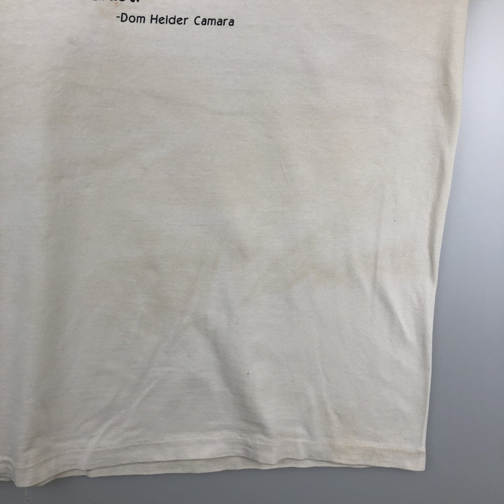 90'S Hanes BEEFY-T Message Print T-Shirt Made in USA Men's XL Vintage cotton unbleached Vintage Second Hand