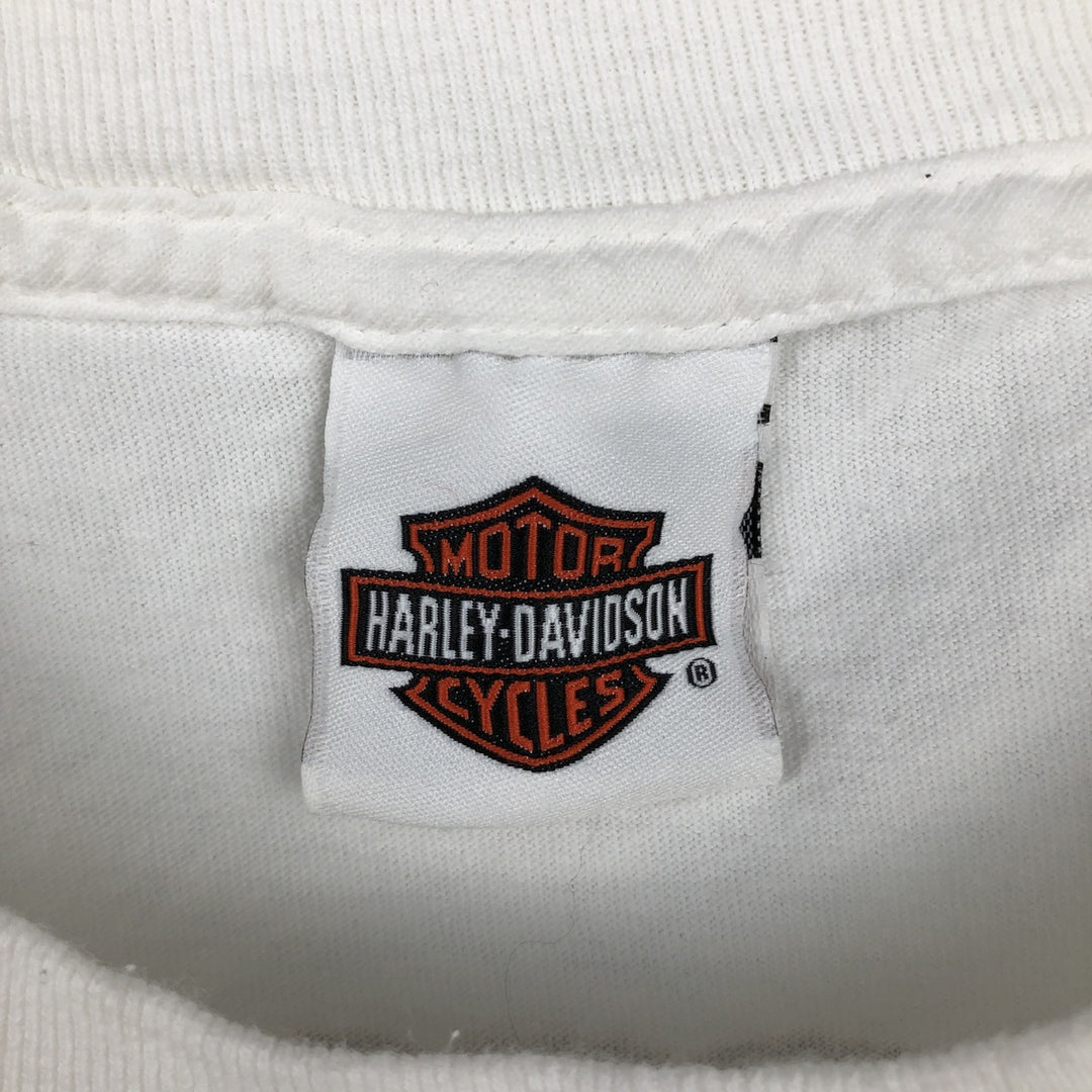 Harley-Davidson Pin-up Girl Motorcycle Bike T-shirt, Men's M size unclear white type Vintage Second Hand