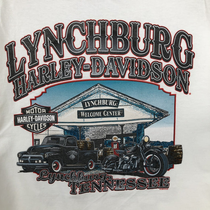 Harley-Davidson Pin-up Girl Motorcycle Bike T-shirt, Men's M size unclear white type Vintage Second Hand