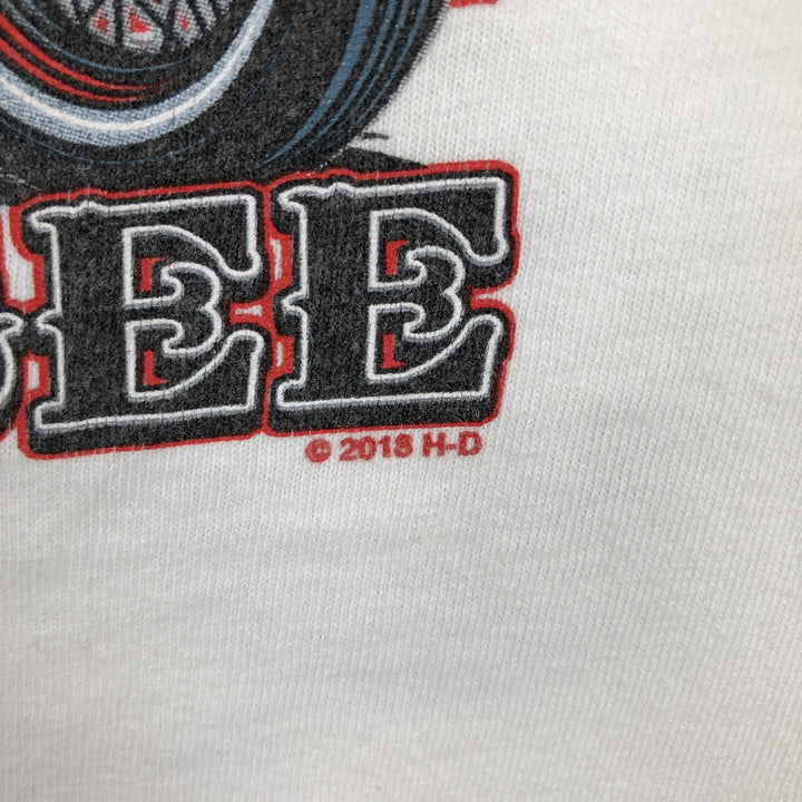 Harley-Davidson Pin-up Girl Motorcycle Bike T-shirt, Men's M size unclear white type Vintage Second Hand