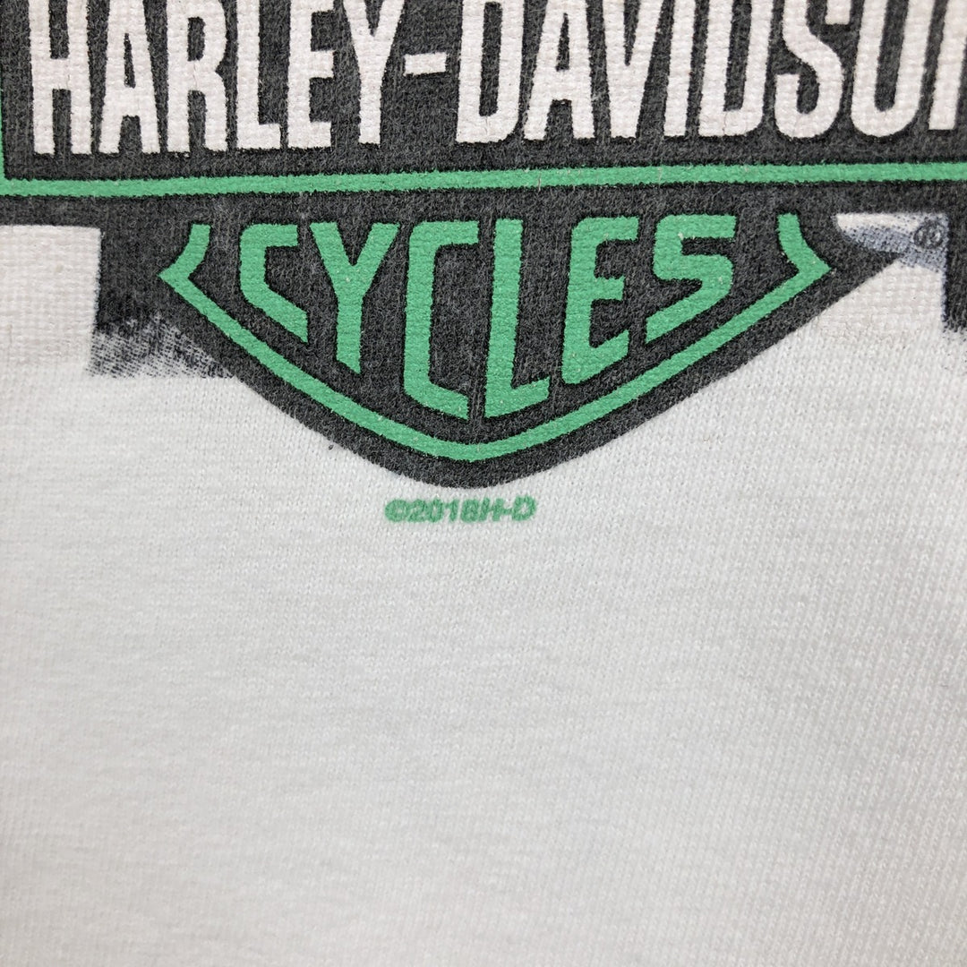 Harley-Davidson Pin-up Girl Motorcycle Bike T-shirt, Men's M size unclear white type Vintage Second Hand