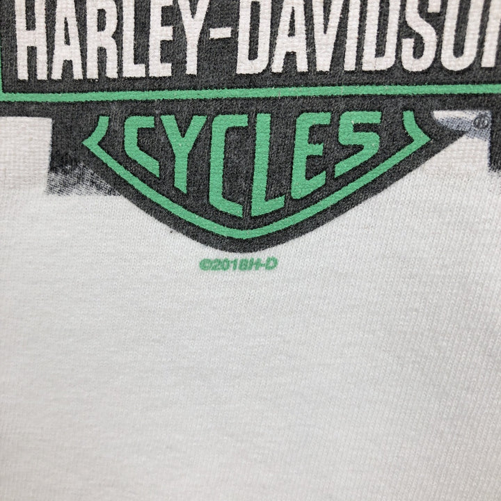Harley-Davidson Pin-up Girl Motorcycle Bike T-shirt, Men's M size unclear white type Vintage Second Hand