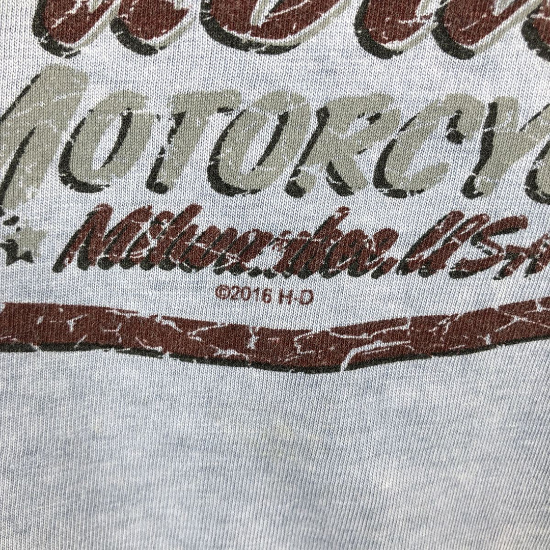Harley-Davidson Motorcycle Bike T-shirt, Men's Size L cotton blue type Vintage Second Hand