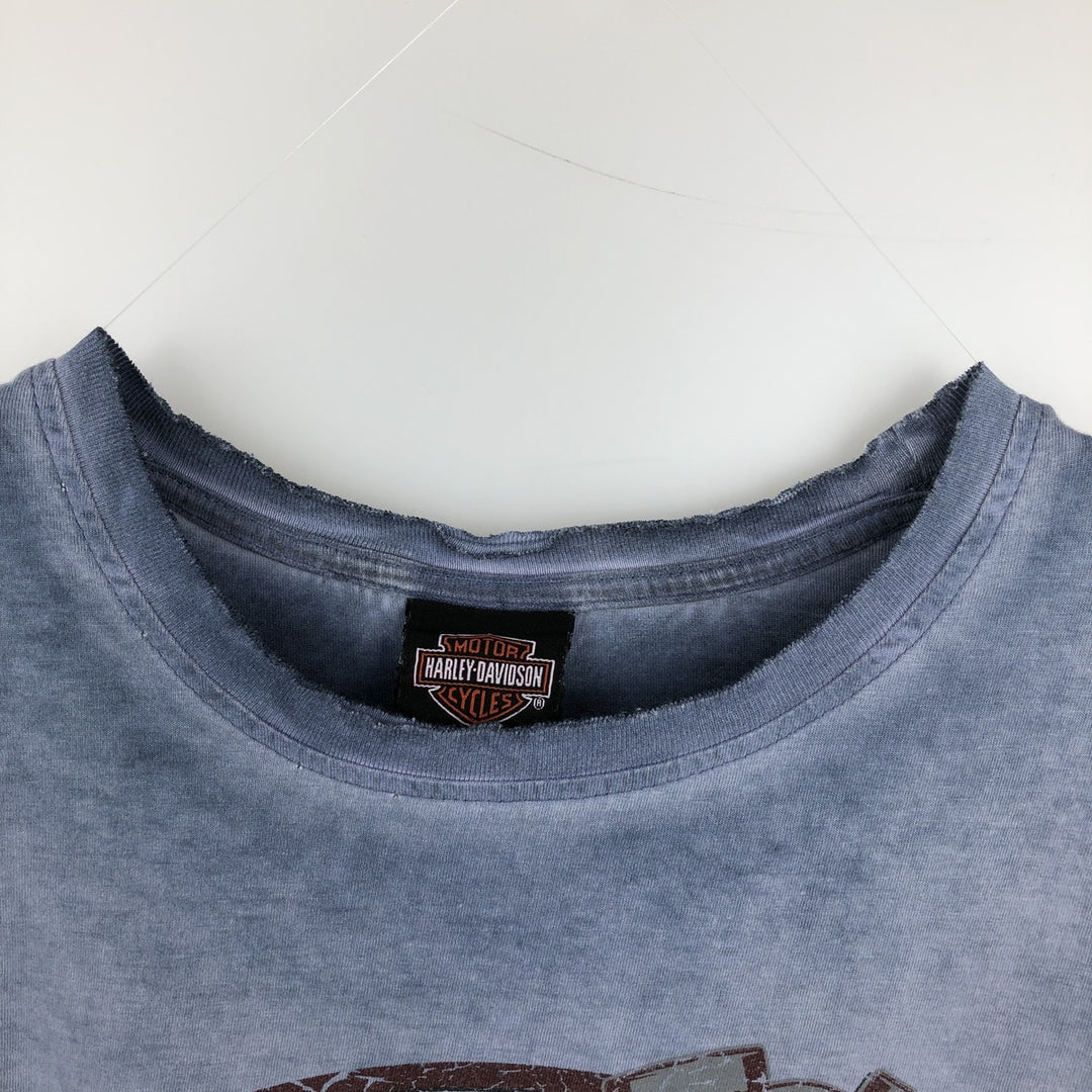 Harley-Davidson Motorcycle Bike T-shirt, Men's Size L cotton blue type Vintage Second Hand