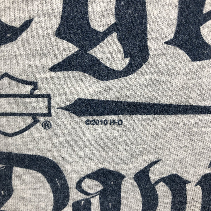 Harley-Davidson Eagle Pattern Motorcycle Bike T-shirt Men's L size cotton gray type Vintage Second Hand