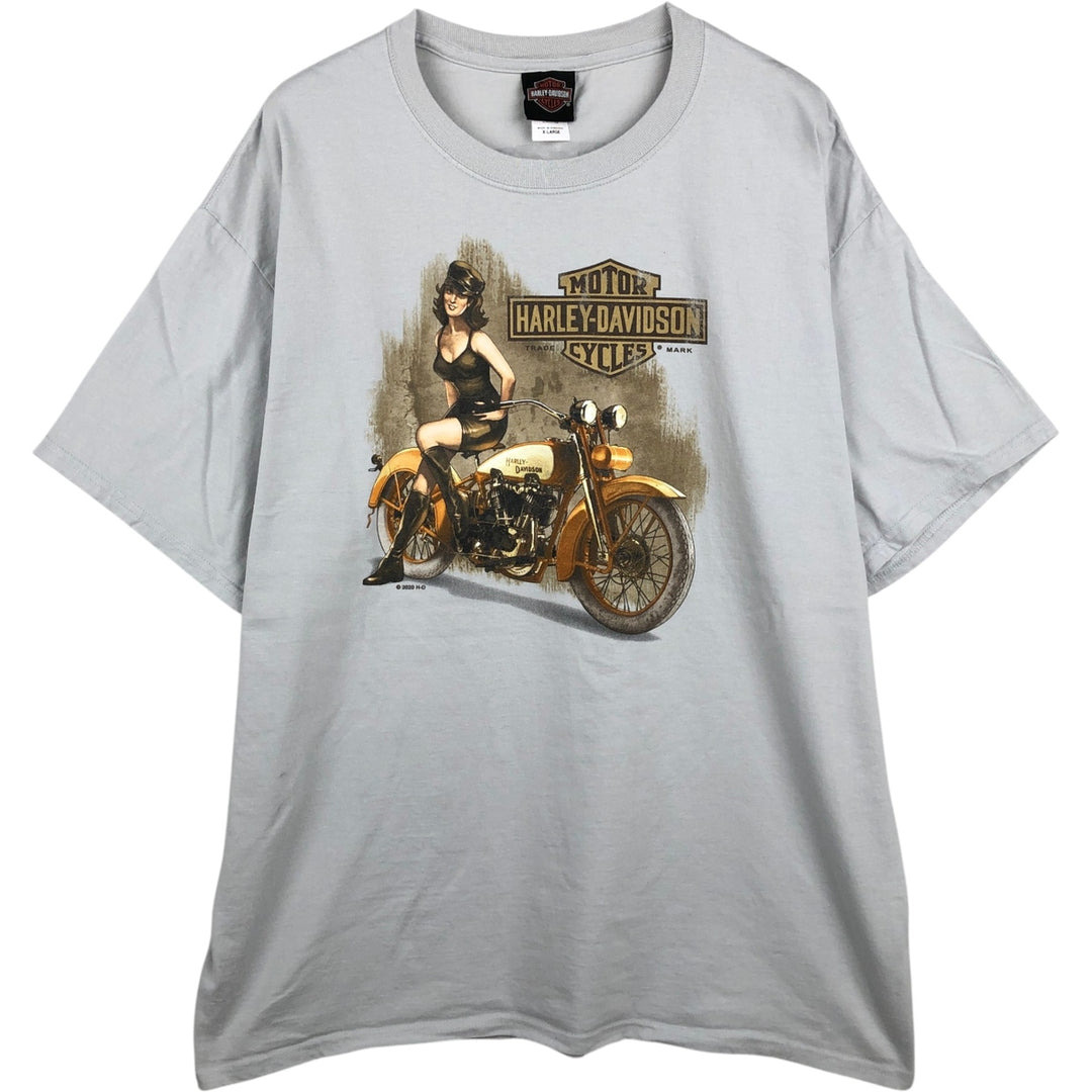 Harley-Davidson Pin-up Girl Motorcycle Bike T-shirt, Men's XL cotton gray type Vintage Second Hand