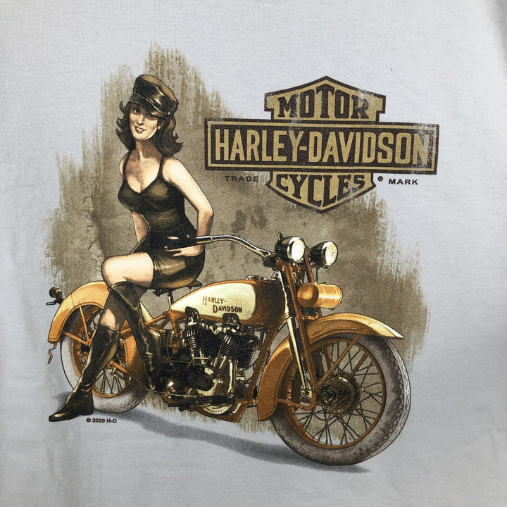 Harley-Davidson Pin-up Girl Motorcycle Bike T-shirt, Men's XL cotton gray type Vintage Second Hand