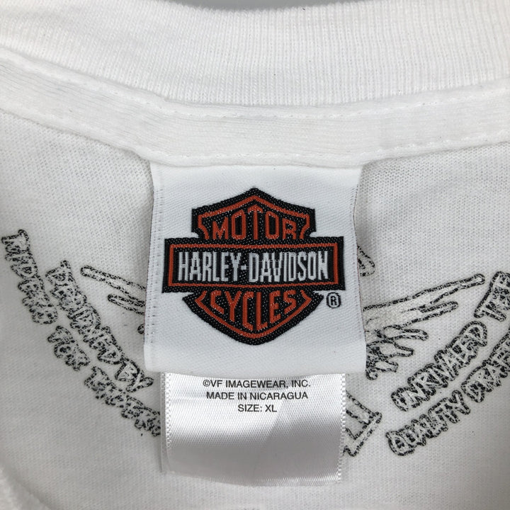 Harley-Davidson Motorcycle Bike T-shirt, Men's XL size cotton white type Vintage Second Hand